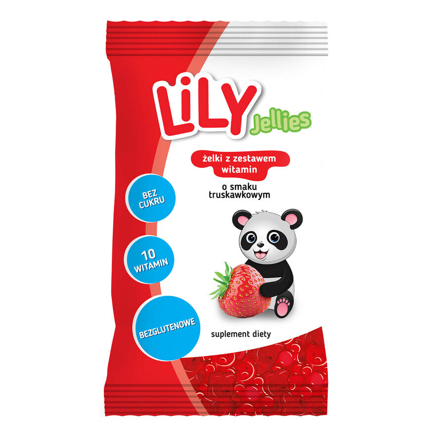 Lily Jellies, jeleuri cu vitamina set, aromă de căpșuni, 30 g