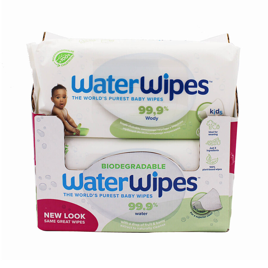 WaterWipes Soapberry Kids Bio, șervețele umede, apă cu extract de săpun, de la naștere, cutie, 12 x 60 bucăți