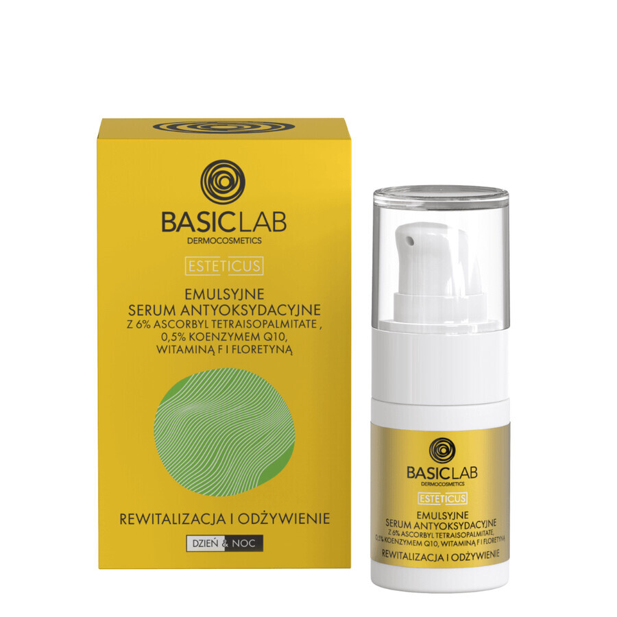 BasicLab Esteticus, Emulsion antioxidatives Serum mit Vitamin C 6%, Revitalisierung und Pflege, 15 ml