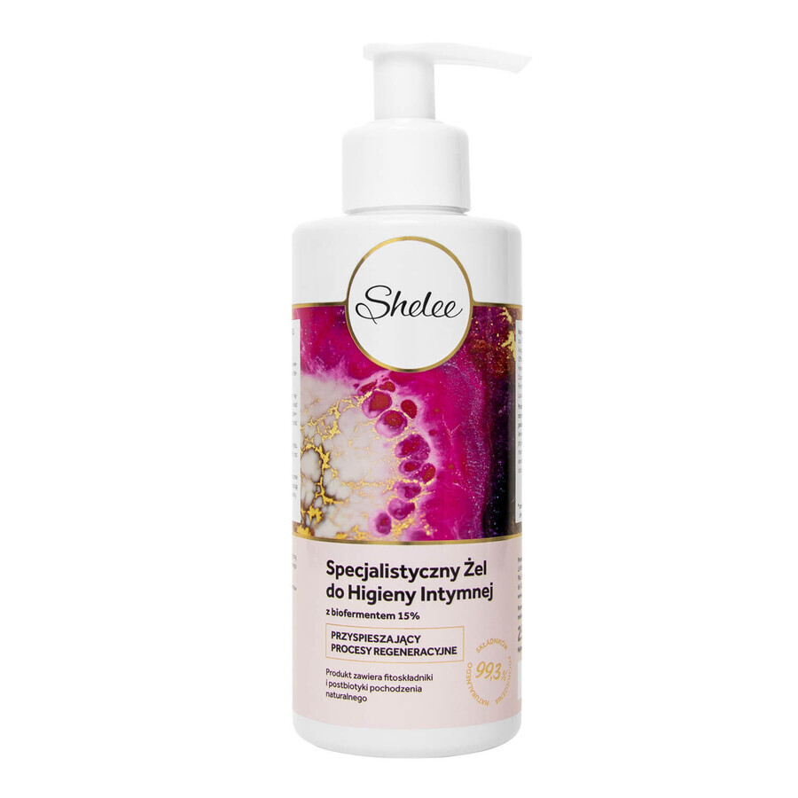 Shelee, specialized intimate hygiene gel for accelerating regeneration processes with bioferment 15%, 250 ml