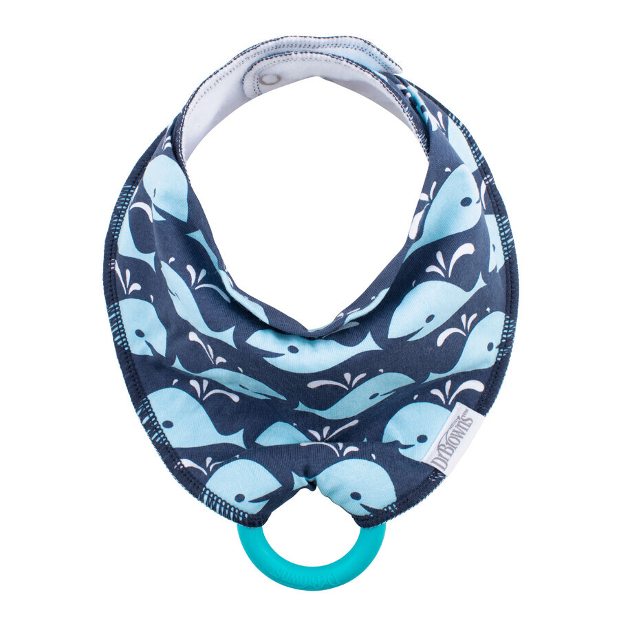 Dr Brown's, bib with teether, whale, from 3 months, 1 pc