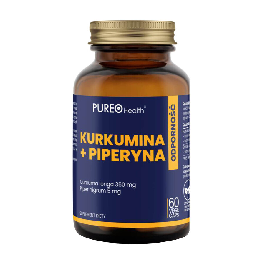 Pureo Health Curcumin + Piperine, 60 vegetable capsules