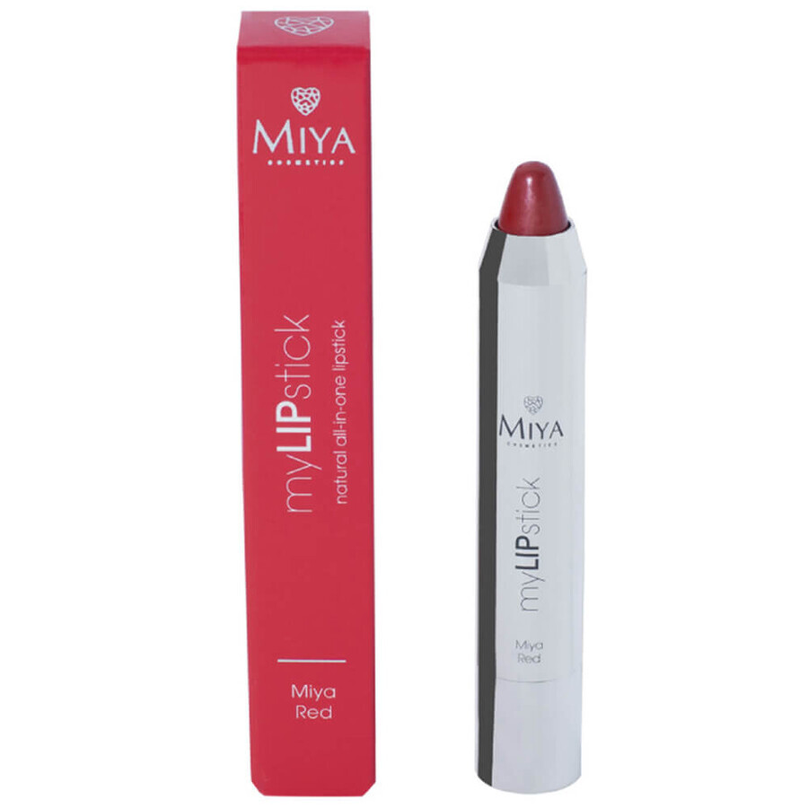 Miya myLIPstick, all-in-one nourishing natural lipstick, Red, 2.5 g