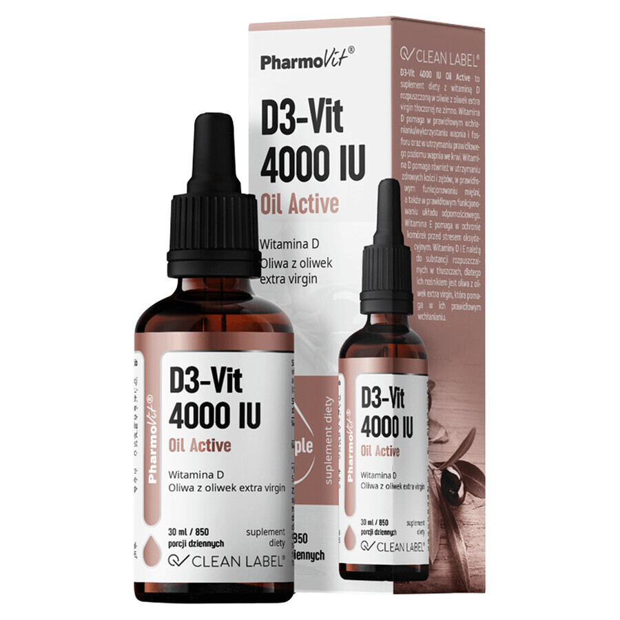 PharmoVit D3-Vit 4000 UI Olio Attivo, gocce, 30 ml