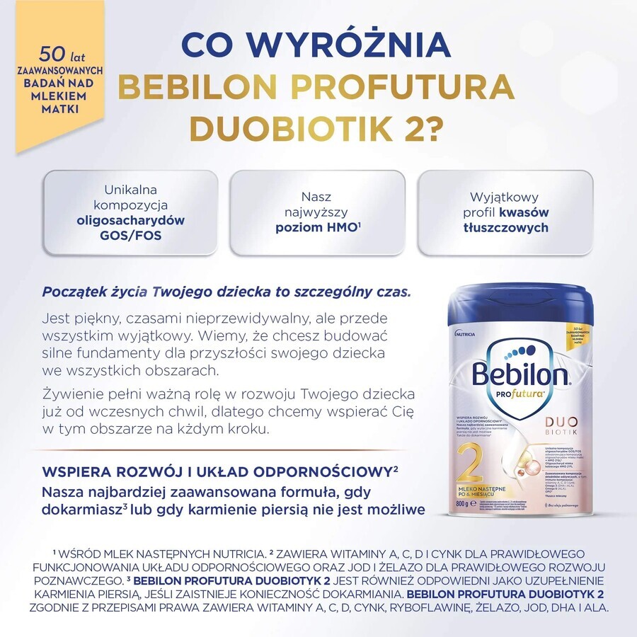 Bebilon Profutura DuoBiotik 2, lait de suite, après 6 mois, 800 g