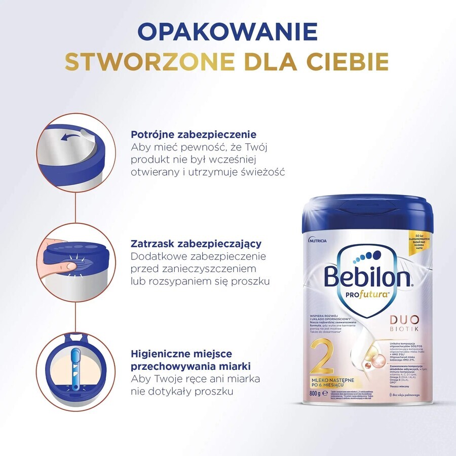 Bebilon Profutura DuoBiotik 2, lait de suite, après 6 mois, 800 g