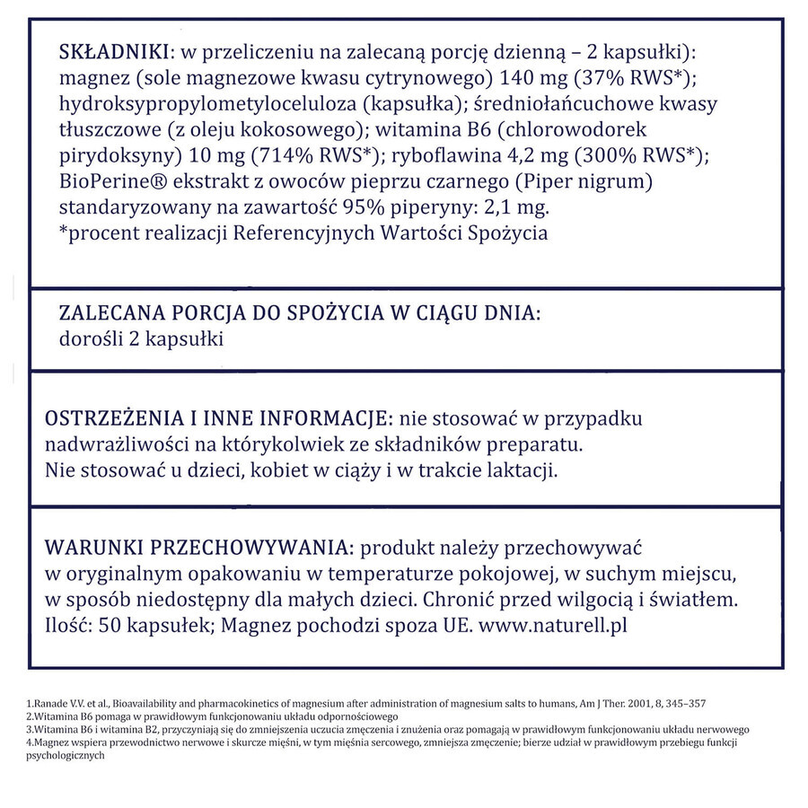 Naturell Bio-Magnesium+, 50 Kapseln