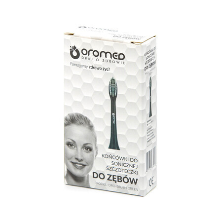 Oromed Oro-Brush, Ersatzspitzen für Schallzahnbürste Grün, 2 Stück