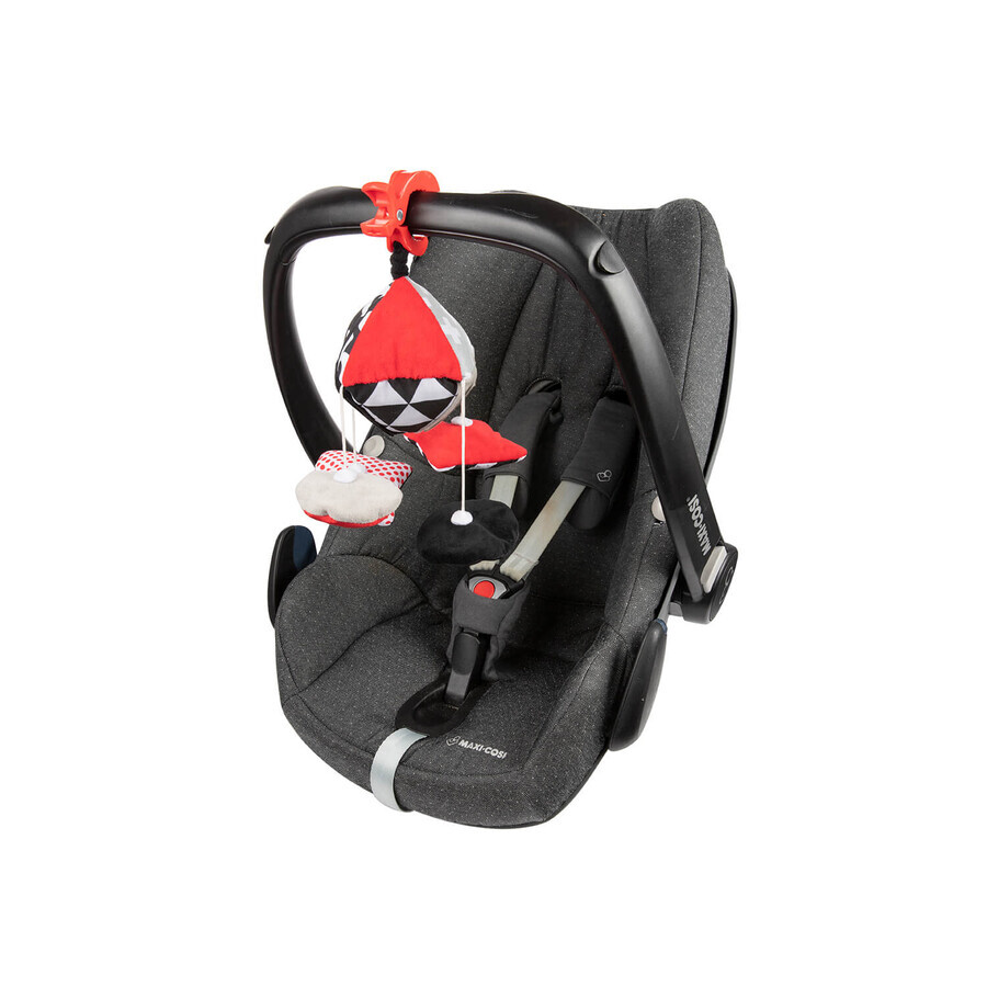 Canpol Babies, carrousel de voyage contrasté pour landau et poussette, Jouets sensoriels, dès la naissance, 1 pc