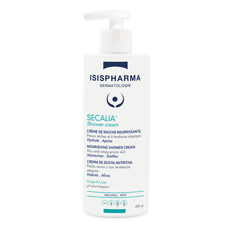 IsisPharma Secalia Ducha, crema corporal lavante, pieles muy secas, atópicas y sensibles, 400 ml