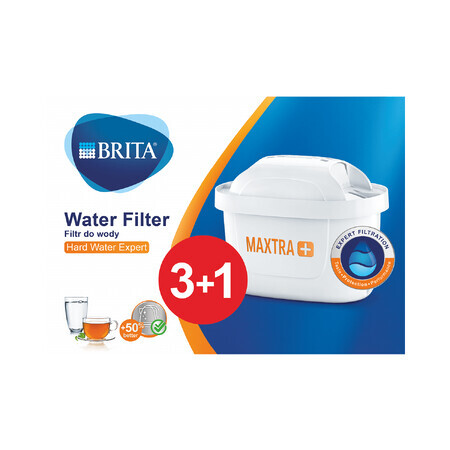 Brita Maxtra+ Hard Water Expert, Wasserfilter, 3 Stück + 1 Stück als Geschenk