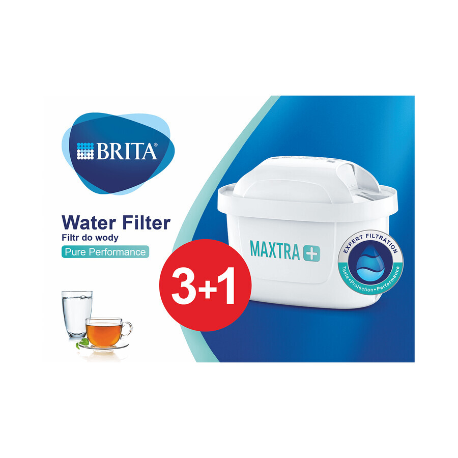 Brita Maxtra+ Pure Performence Wasserfilter, 3 Stück + 1 Stück als Geschenk