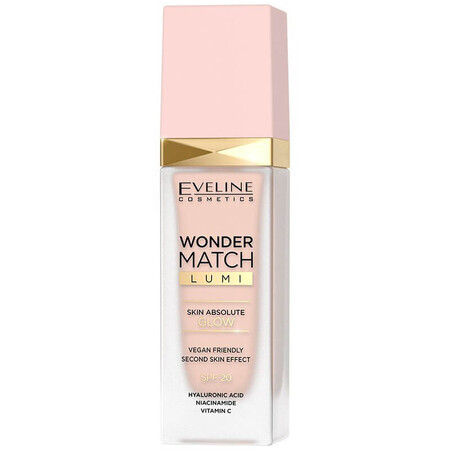 Eveline Cosmetics Wonder Match Lumi, fond de teint illuminateur, SPF 20, No. 05, neutre clair, 30 ml