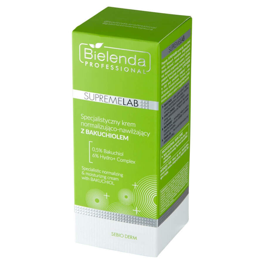 Bielenda Professional SupremeLAB Sebio Derm, cremă specializată normalizantă și hidratantă cu bacchio, 50 ml