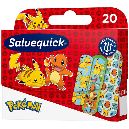 Salvequick, Bandage Patches, Pokemon, 20 pcs