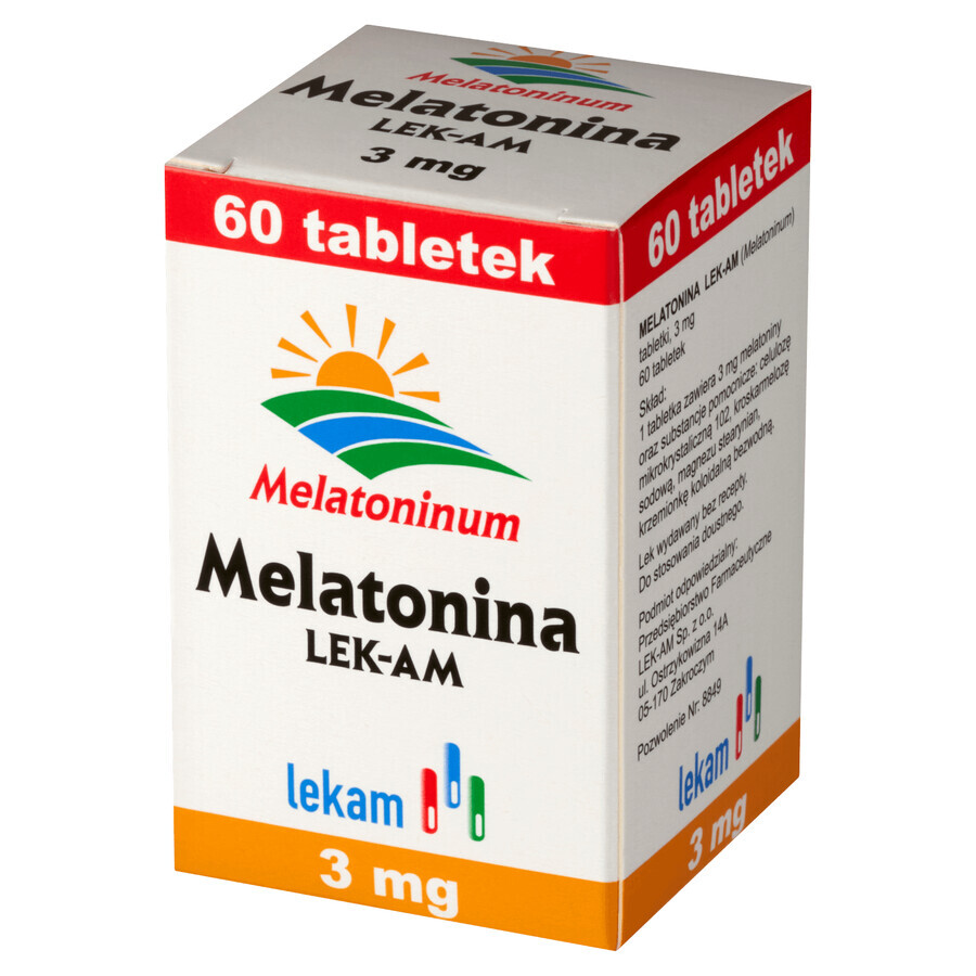 Melatonin LEK-AM 3 mg, 60 tablets