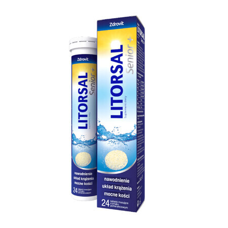 Zdrovit Litorsal Senior+, aromă de portocale, 24 comprimate efervescente