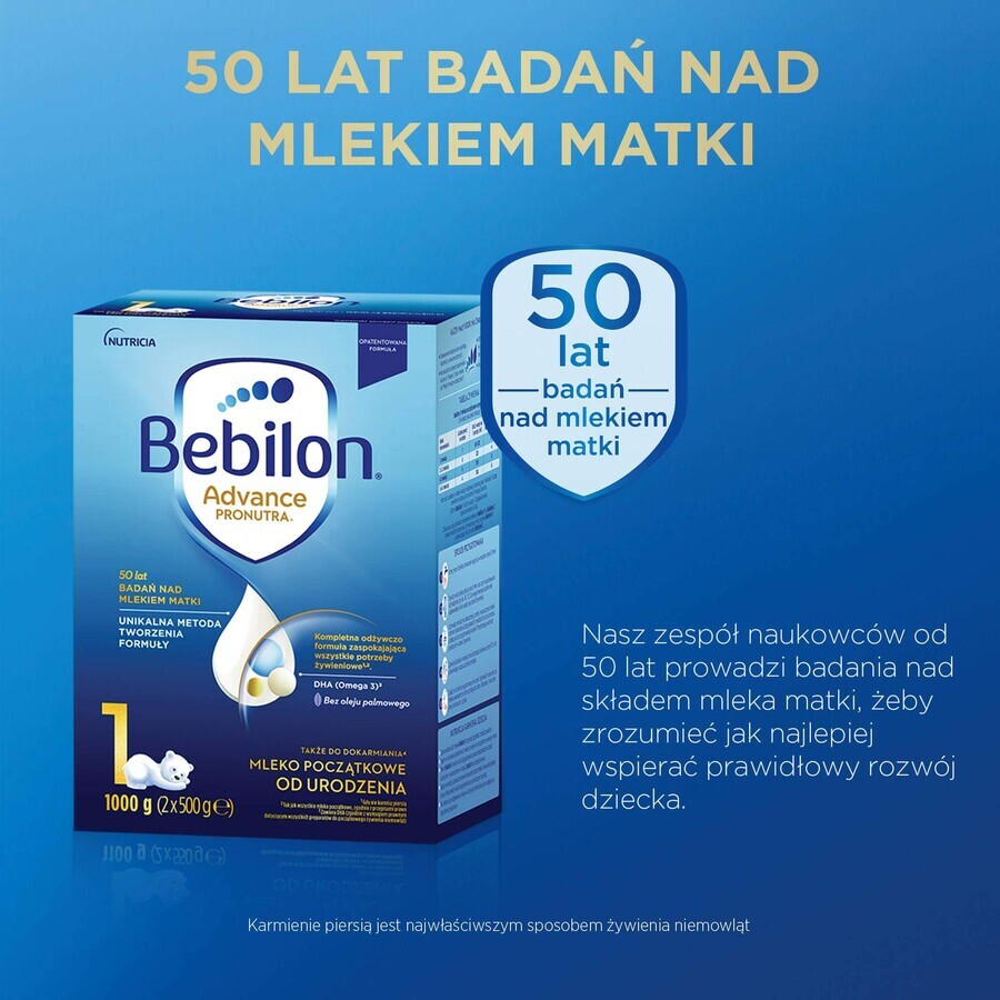 Bebilon Advance Pronutra 1, lait infantile, dès la naissance, 1000 g