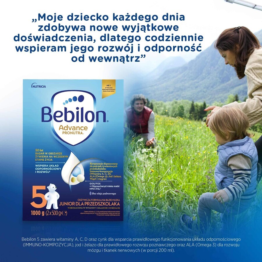 Bebilon Advance Pronutra 5 Junior, nährstoffreiche Milchnahrung, für das Vorschulkind, 1000 g