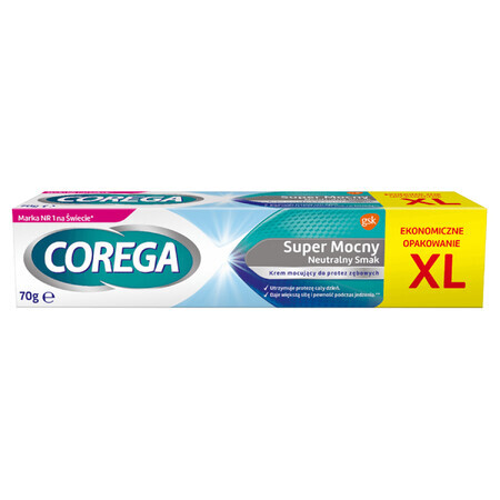 Corega Super Strong, fixeercrème voor kunstgebitten, neutraal, 70 g