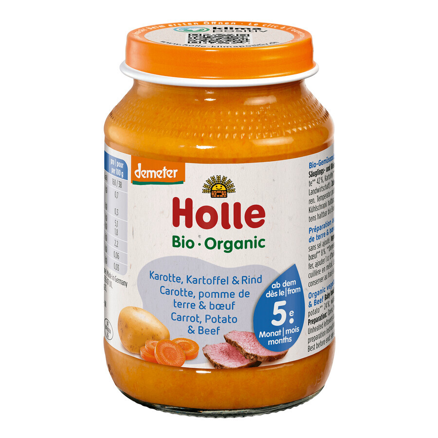 Holle Bio schotel, rundvlees, wortel, aardappel, na 5 maanden 190 g