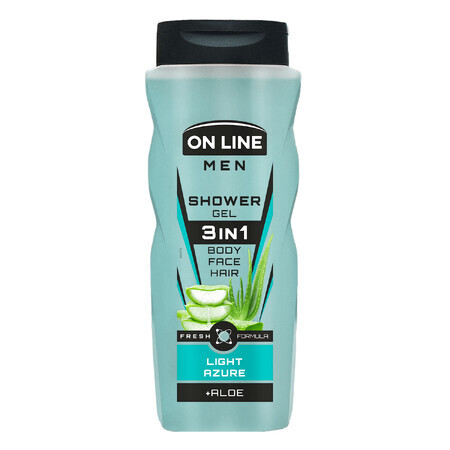 On Line Men, Duschgel für Männer 3in1, Light Azure, 410 ml