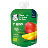 Gerber Organic Dessert in Tube, Mango, After 4 Months, 80g