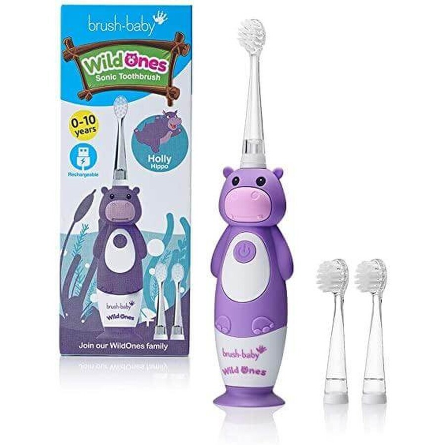 Hippo Wild Ones Rechargeable Electric Toothbrush, Brush Baby