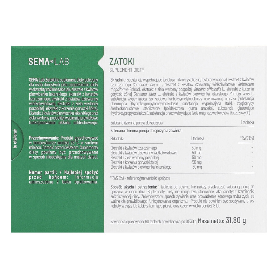 SEMA Lab Sinus, 60 tablets