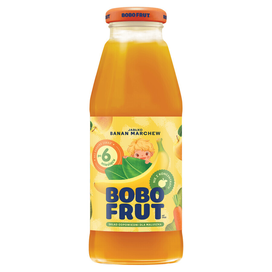 Bobo Frut Néctar de frutas y verduras, manzana, plátano, zanahoria, a partir de 6 meses, 300 ml