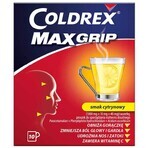 Coldrex MaxGrip 1000 mg + 10 mg + 40 mg, Zitronengeschmack, 10 Portionsbeutel