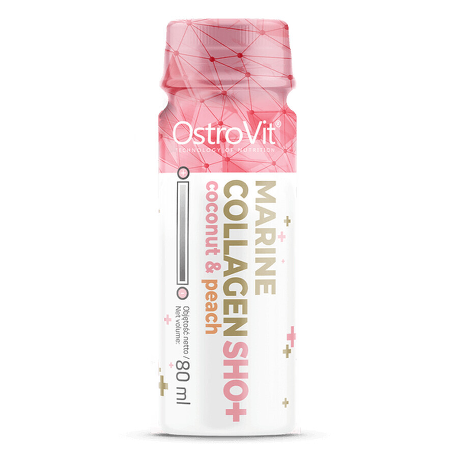 OstroVit Marine Collagen Shot, sabor coco-melocotón, 80 ml