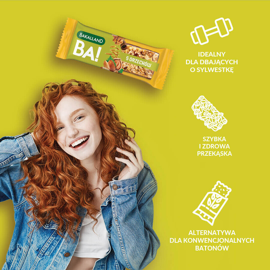 Bakalland BA! Müsliriegel, 5 Nüsse, 40 g