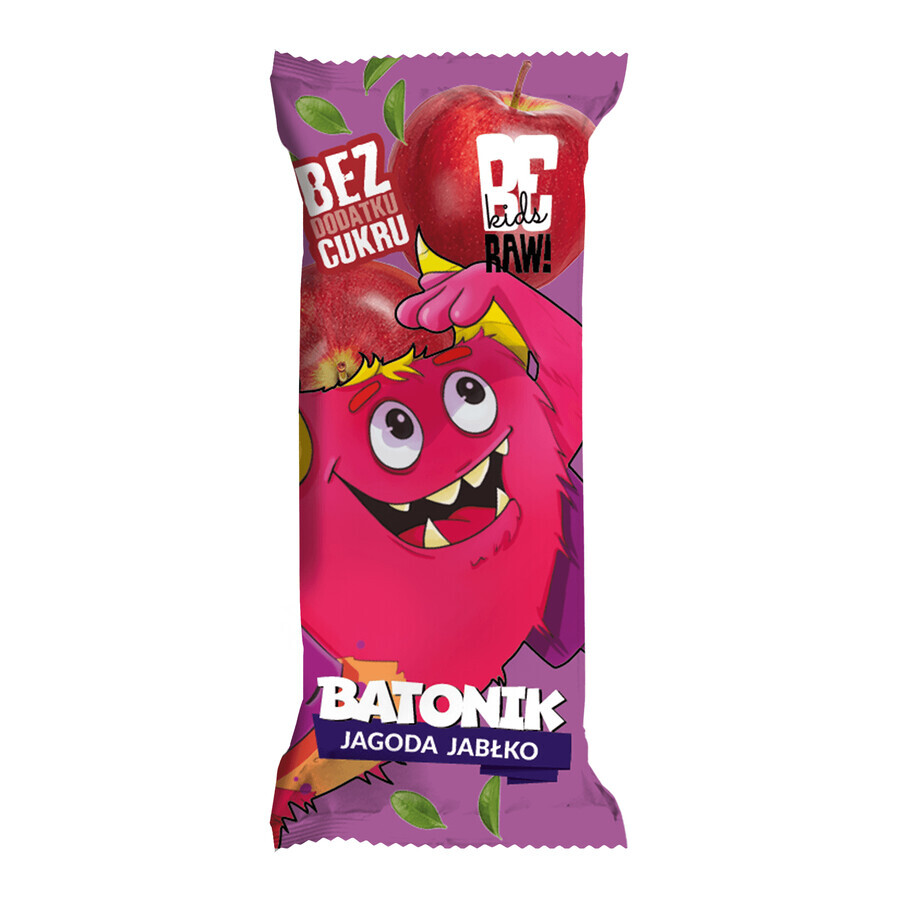 BeRAW! Kids, baton, afine, mere, fără zahăr adăugat, 25 g