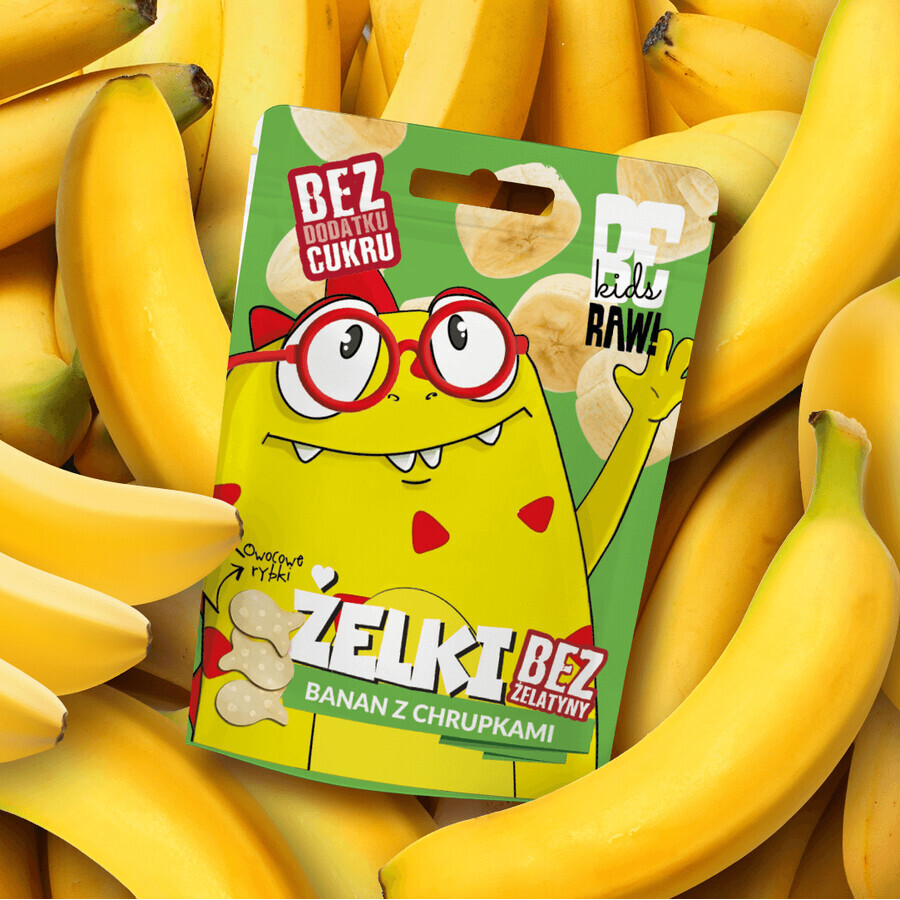 BeRAW! Kids, Jelly Beans, Banane mit Chips, ohne Zuckerzusatz, 35 g