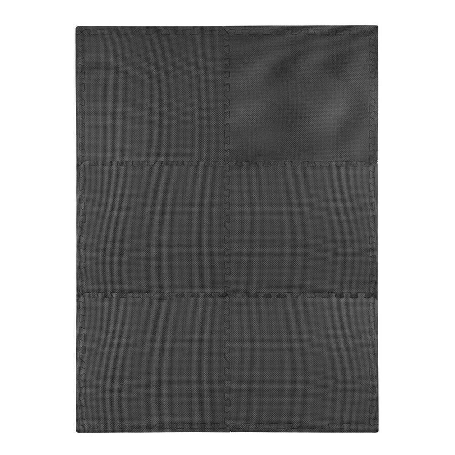 4Fizjo, Puzzle Übungsmatte, schwarz, 1 cm, 6 Stück