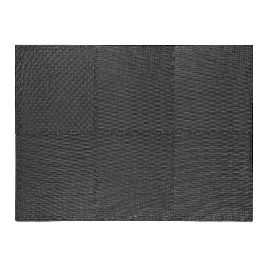 4Fizjo, Puzzle Übungsmatte, schwarz, 1 cm, 6 Stück