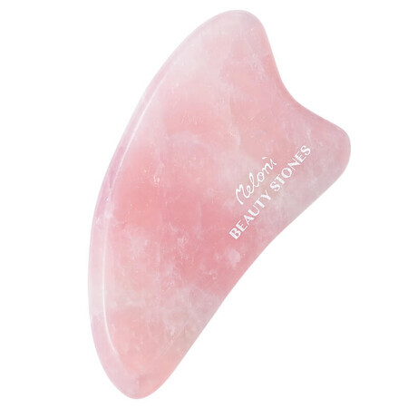 Gua Sha Stein für Gesichtsmassage aus rosa Quarz, Meloni Care