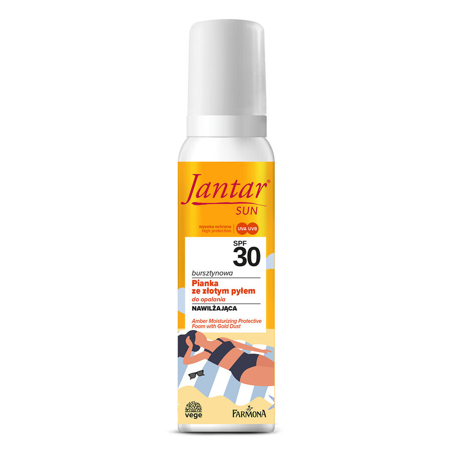 Farmona Jantar Sun, bernsteinfarbener Sonnenschaum mit Goldstaub, feuchtigkeitsspendend, SPF 30, 150 ml