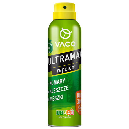 Vaco Ultramax, Spray gegen Stechmücken, Zecken und Mücken, DEET 30%, 170 ml