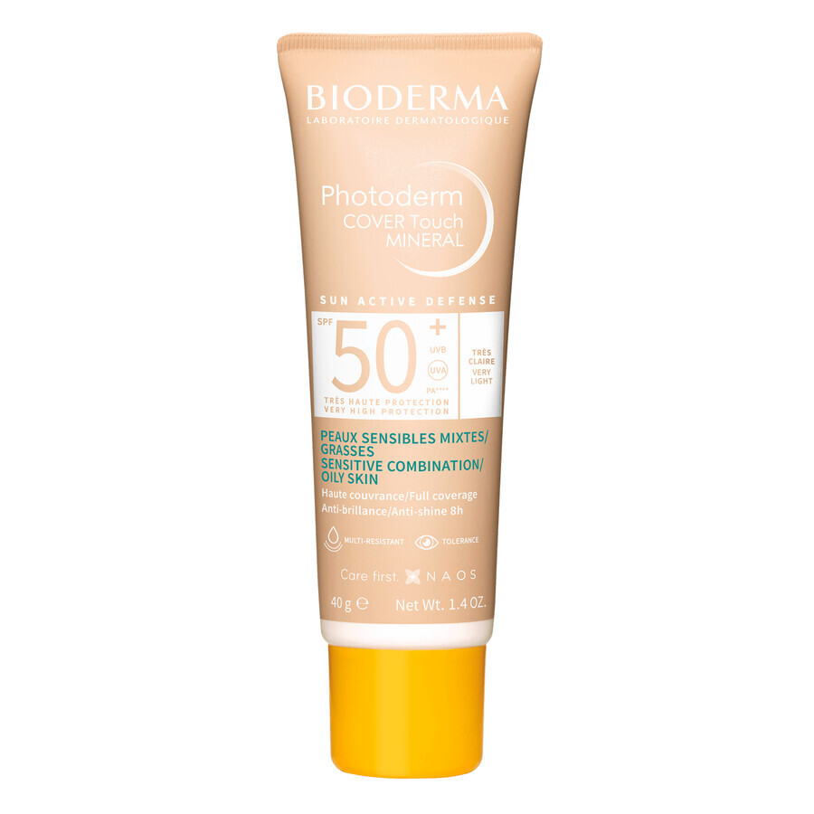 Bioderma Photoderm Cover Touch Mineral, opaque mineral fluid, very light, SPF 50+, 40 g