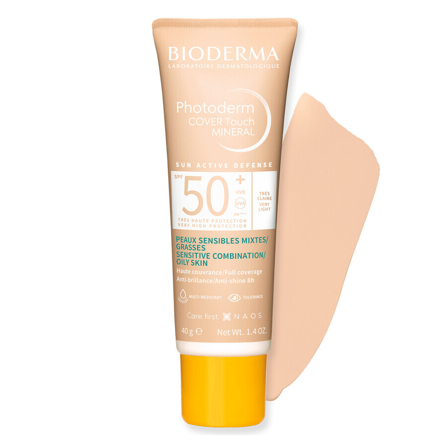 Bioderma Photoderm Cover Touch Mineral, opaque mineral fluid, very light, SPF 50+, 40 g