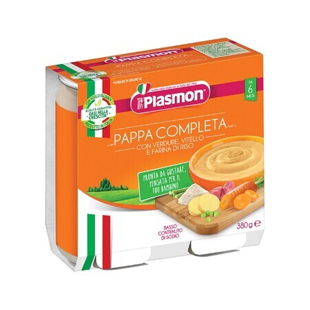 Plasmon Dish, Gemüse mit Kalbfleisch und Reis, nach 6 Monaten, 2 x 190 g