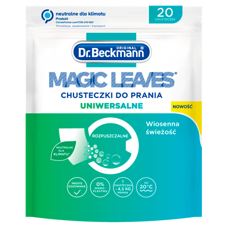 Dr. Beckmann Magic Leaves, wasdoekjes, multifunctioneel, 20 stuks