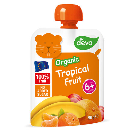 Deva Organic Bio mousse de fructe într-un tub, fructe tropicale, după 6 luni, 90 g