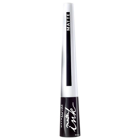 Maybelline Master Ink Matte Liner, delineador líquido con aplicador, 10 Negro carbón, 2,8 g