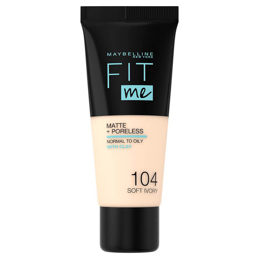 Maybelline Fit Me! Matte and Poreless, mattifying foundation, no. 104, Soft Ivory, 30 ml