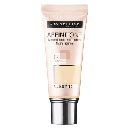 Maybelline Affinitone, fond de ten, 02 Light Porcelain, 30 ml