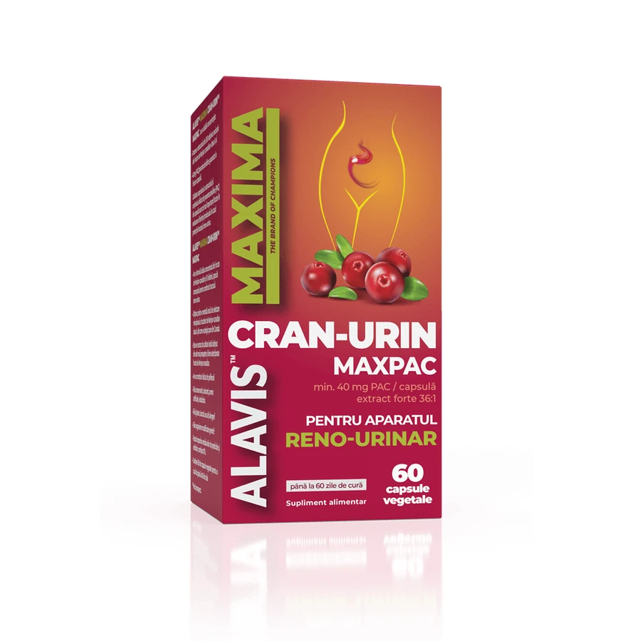 Integratore per la protezione, il benessere e la normale funzione del sistema reno-urinario Cran-Urin Maxpac, 60 capsule vegetali, Alavis Maxima