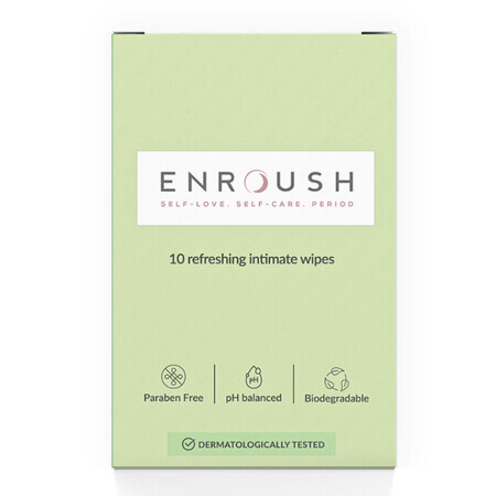 Biodegradable intimate napkins, 10 pieces, Enroush